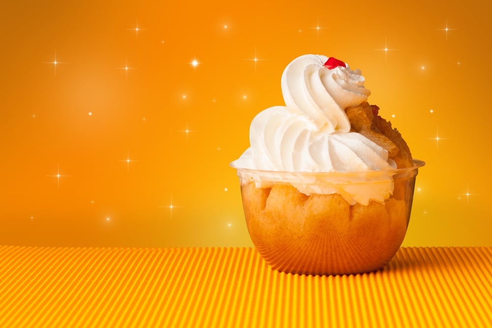 Close up of a delicious colorful baked sugar cake with star background