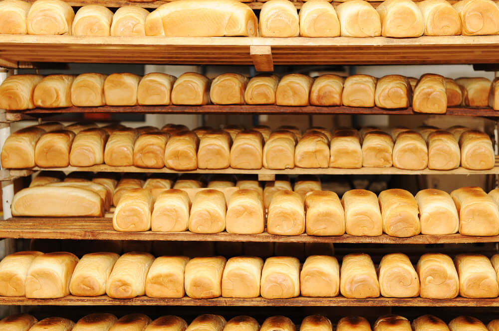 In bread bakery, food factory
