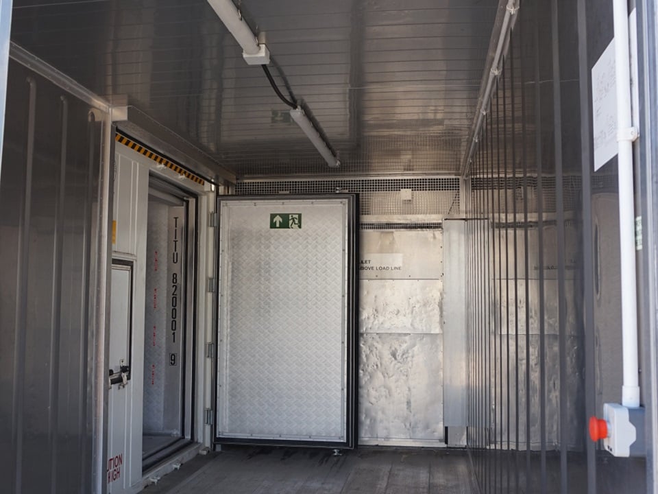 ante preparation room for -70C CV-19 vaccine storage container